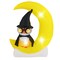 Costway 4.3 x 5.1 ft Inflatable Owl on Moon LED Lighted Halloween Decoration w/ Large Moon & Wizard Owl w/ Stakes & Sandbags